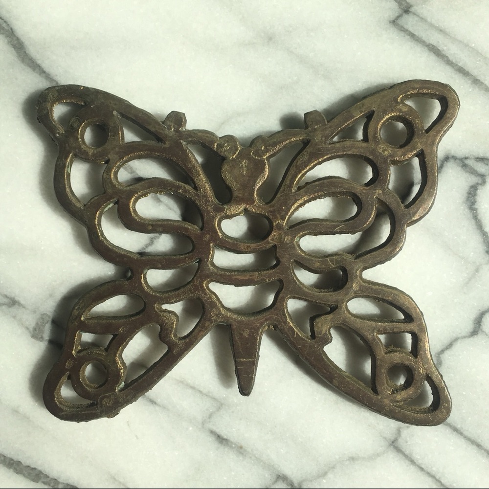 Vintage Brass Butterfly Trivet
